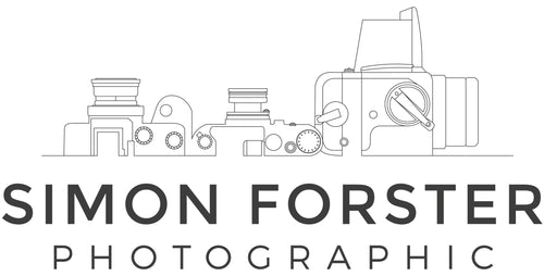 The Logo of Simon Forster Photographic the seller and designer of the worlds largest range of printed lens caps body caps and front lens caps